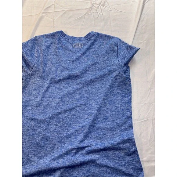 Girls Under Armour V-Neck T-Shirt Blue Marbled Sz L/XL - Picture 11 of 11